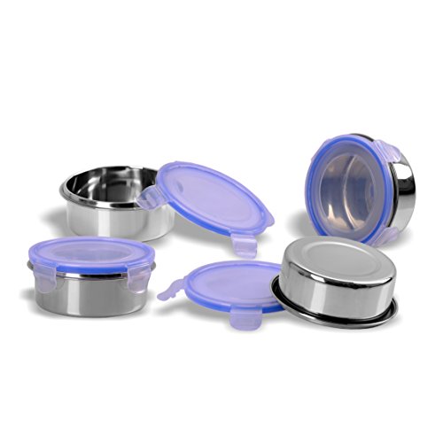 Image 4 of Sumeet Stainless Steel Airtight & Leak Proof L&L Containers Set, Size 350ML -4Pc, Silver