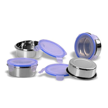 Image 4 of Sumeet Stainless Steel Airtight & Leak Proof L&L Containers Set, Size 350ML -4Pc, Silver