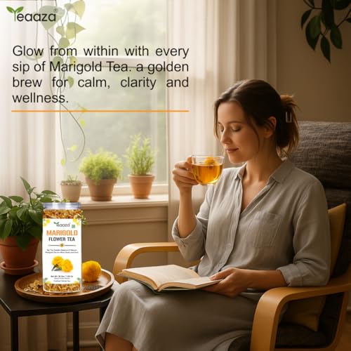 Image 5 of Teaaza Marigold Flower Tea | Marigold Tea Leaves-30G X 2, 120 Cups