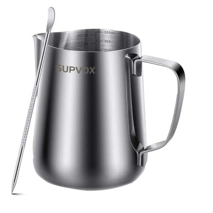 Image 1 of Default Title for the product Supvox 12oz Milk Frothing Pitcher with Scale, Stainless Steel Espresso Jug