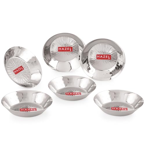 Image 5 of HAZEL Stainless Steel Small Copri Plate 15.5 cm, Pack of 6