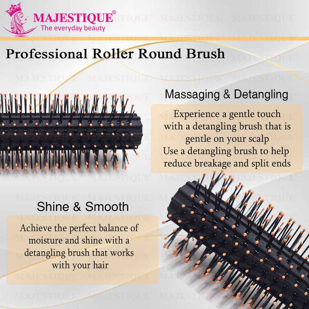 Image 3 of Majestique Crown Series Round Hair Brush for Blow Drying HR151 Nylon Bristles