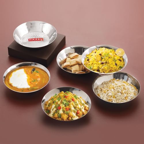 Image 6 of HAZEL Stainless Steel Small Copri Plate 15.5 cm, Pack of 6