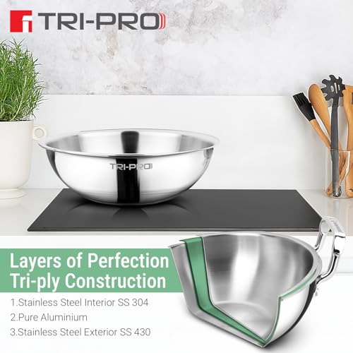 Image 3 of BERGNER TriPro Triply Stainless Steel Cook and Serve 24cm (3L) Tasla/Tasra with Stainless Steel Lid