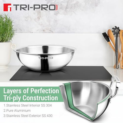 Image 8 of BERGNER Tripro Triply Stainless Steel Cook and Serve Tasla/Tasra