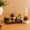 Image 1 of Default Title for the product ExclusiveLane Old Martaban Ceramic Pickle Jars with Salt & Pepper Shaker & Tray & Toothpick Holder (120 & 20 gram)