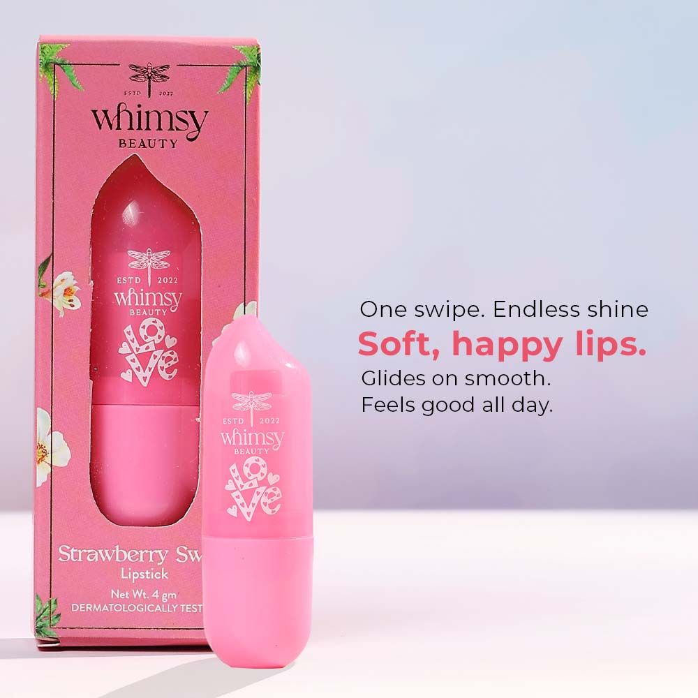 Image 3 of Whimsy Beauty Strawberry Swipe Pink Lipstick
