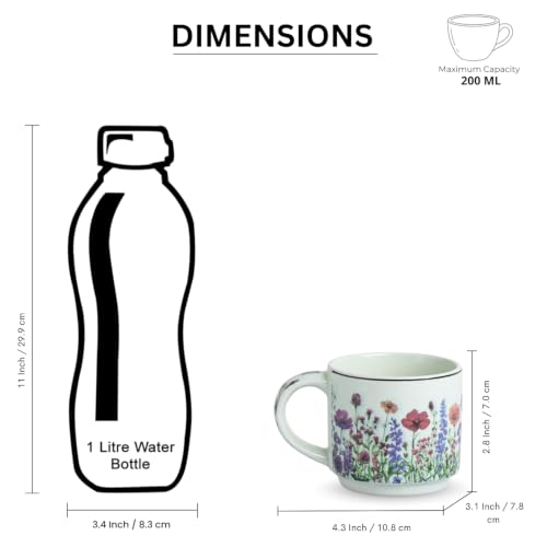 Image 7 of ExclusiveLane Lavender Fields Decal Ceramic Tea Cups Set of 6 (200 ml)