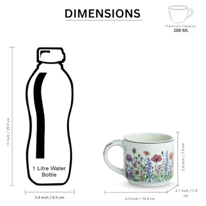 Image 7 of ExclusiveLane Lavender Fields Decal Ceramic Tea Cups Set of 6 (200 ml)