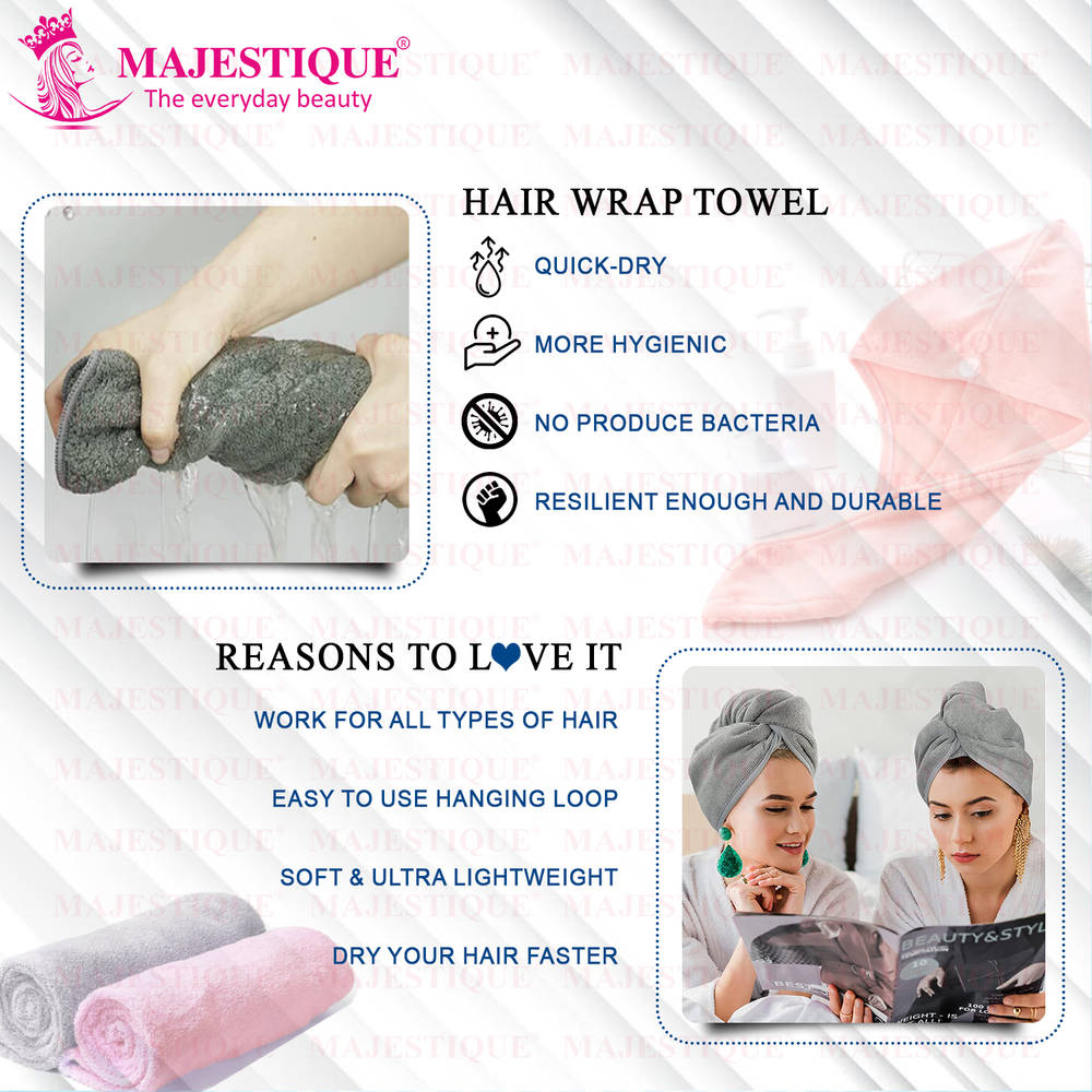 Image 3 of Majestique Hair Towel Wrap - Colour May Vary