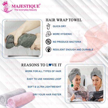 Image 3 of Majestique Hair Towel Wrap - Colour May Vary