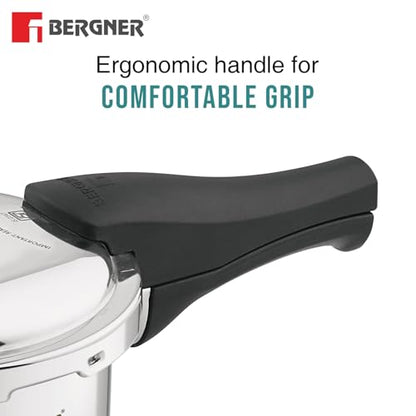 Image 6 of BERGNER Bergner Trimax Triply Stainless Steel Outer Lid Pressure Cooker Multi Combo - 5 L Cooker 3 L Pressure Pan, 2 L Cooker with Glass Lid