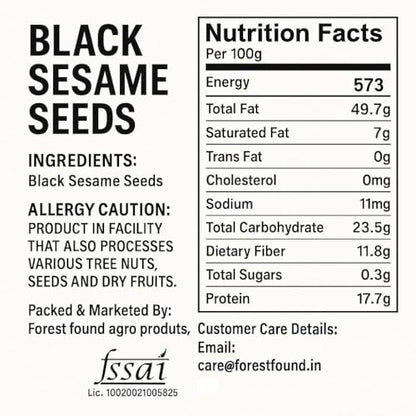 Image 2 of Forest Found Raw Black Sesame Seeds 500g