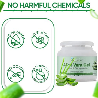 Image 7 of Kazima Aloe Vera Gel Raw - 100% Pure Natural Gel - Ideal for Skin Treatment, Face, Acne Scars, Hair Treatment, Moisturizer & Dark Circles (250 Gram)