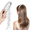 Image 1 of 1 pc for the product Majestique White Bridal Pearl Tassel Hairband With Crystals