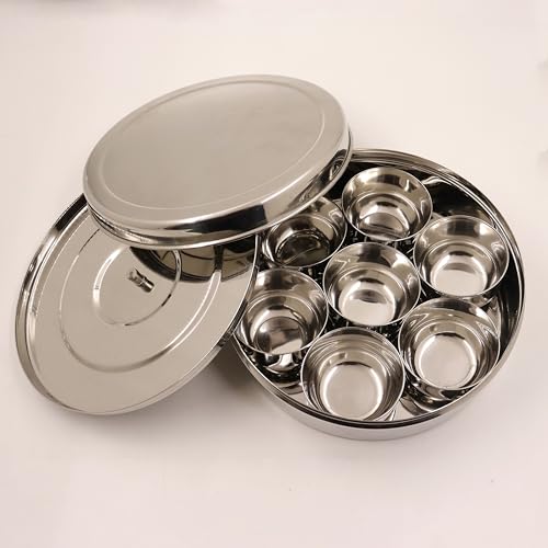 Image 7 of Spillbox Handcrafted Stainless Steel Spice Box Set for Kitchen
