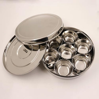 Image 7 of Spillbox Handcrafted Stainless Steel Spice Box Set for Kitchen