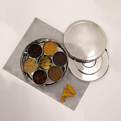 Image 1 of Small-1 for the product Spillbox Handcrafted Stainless Steel Spice Box Set for Kitchen