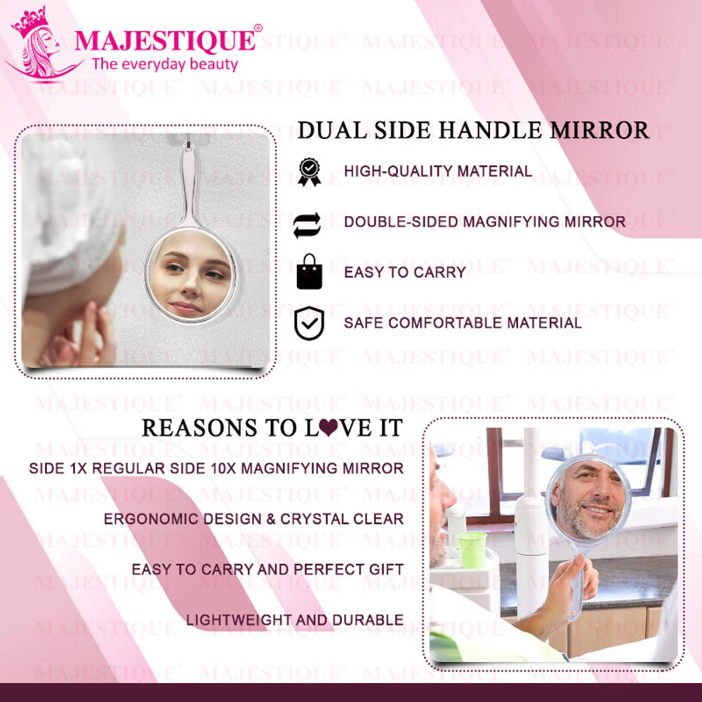 Image 3 of Majestique Dual Side Extra Large Handheld Mirror