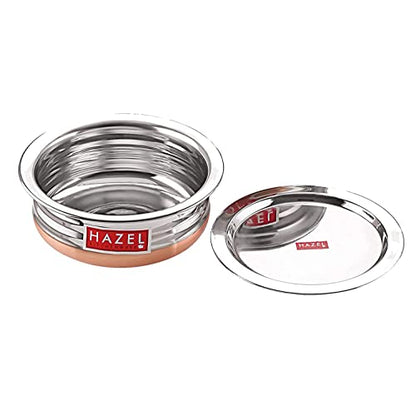Image 1 of Default Title for the product HAZEL Copper Bottom Uruli with Lid, 1300 ML