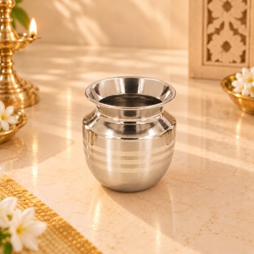 Image 1 of Default Title for the product Spillbox Stainless Steel Lota|Kalash|Sombu|Theertha Sembu | Vessel |Jug | Karwachauth | Diwali | Mandir Wedding|Kamandal|Gangajal|Water Gangotri|Chambu 420ml