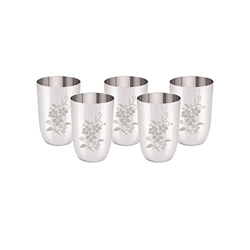 Image 2 of neelam Stainless Steel 7, 18 Gauge Lazer Etching Glass, 300 ml, Set of 6