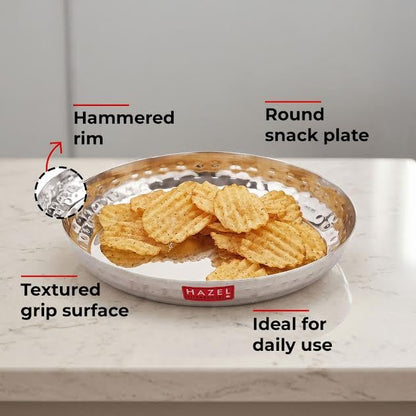 Image 4 of HAZEL Stainless Steel Snack Plate 15.5 cm