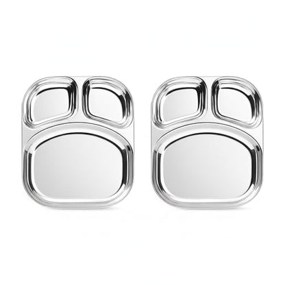 Image 6 of Large-2 for the product Spillbox Stainless Steel Dinner Plate with 3 Compartments