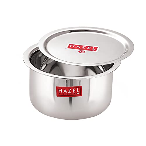 Image 9 of With Lid / 1 / 1.8 Litres for the product HAZEL Stainless Steel Patila with Lid Cooking Vessel