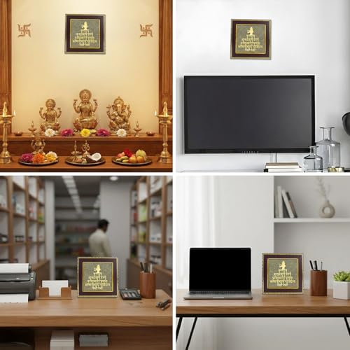 Image 5 of Astrotalk Shree Krishna Maha Mantra on Pyrite Frame | Krishna Photo Frame for Home Decor | Vastu Items for Home & Office Table Decoration Items | Divine Gift for Man & Woman