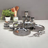 Image 1 of Default Title for the product Sumeet Stainless Steel Heavy Gauge Mirror Finish Solid Dinner Set Of 16 Pcs (4 Plate, 4 Bowl/Wati, 4 Glass, 4 Spoon), Silver