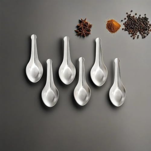 Image 1 of Default Title for the product HAZEL Stainless Steel Small Masala Spoon Set of 6, 8.8 Cm