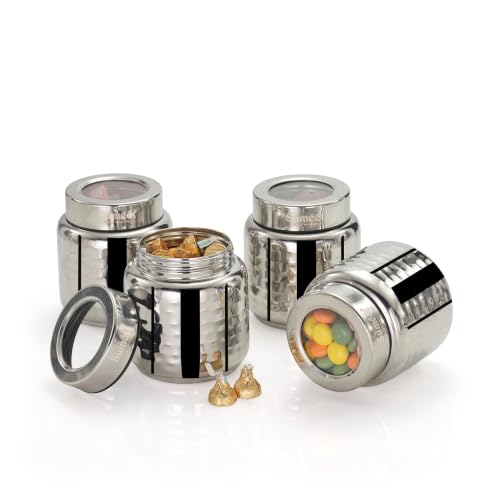 Image 8 of 700ml / 4Pc for the product Sumeet Stainless Steel Hammered Canister Container for Kitchen Storage