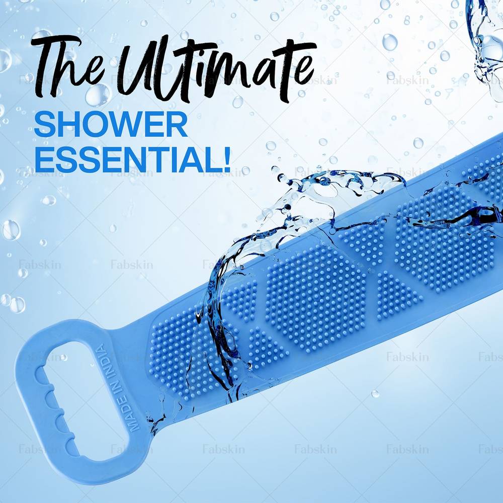 Image 3 of Fabskin Back Scrubber Belt Cleaning Exfoliating Bath Brush