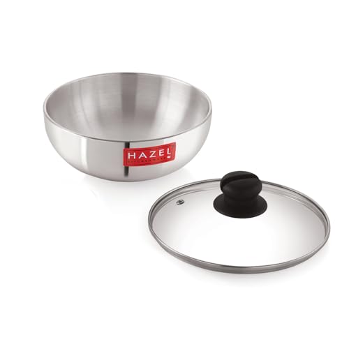 Image 4 of Aluminium (With Glass Lid) / 1.5 litres for the product HAZEL Aluminium Kadhai Cookware Tasra