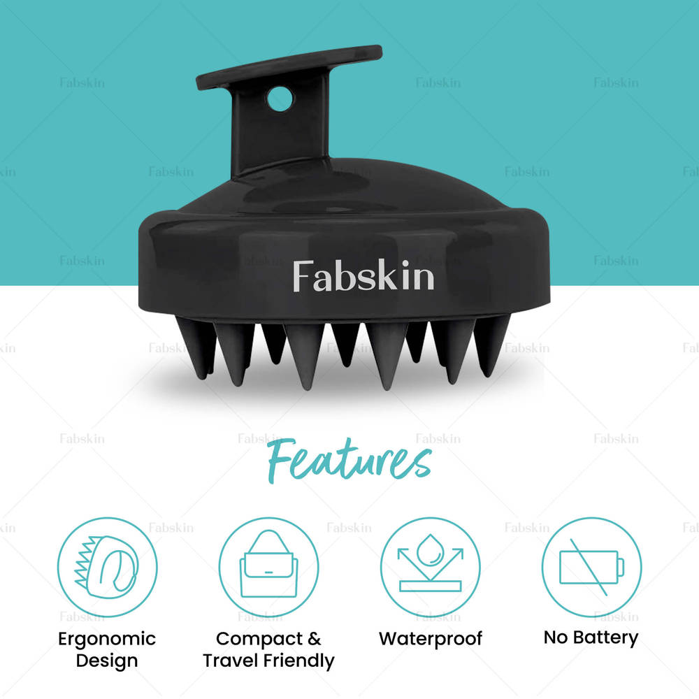 Image 3 of Fabskin Hair Scalp Massager & Shampoo Hair Brush - Black