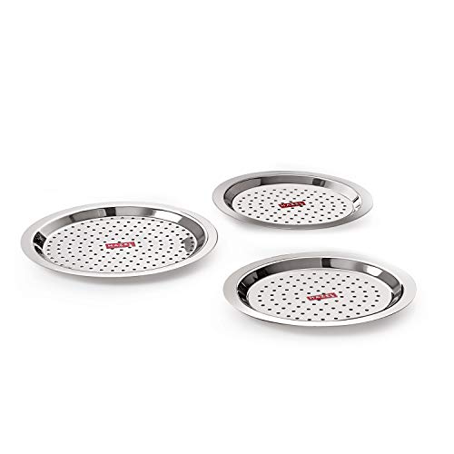 Image 1 of 3 / 16.8 cm, 18.5 cm, 19.7 cm for the product HAZEL Stainless Steel Cover Lid with Holes