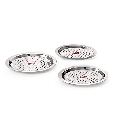 Image 1 of 3 / 16.8 cm, 18.5 cm, 19.7 cm for the product HAZEL Stainless Steel Cover Lid with Holes