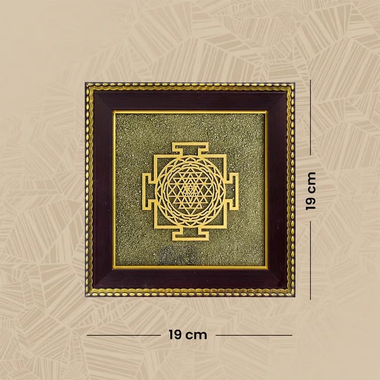 Image 5 of Astrotalk Ghar Samriddhi Combo | Shree Yantra & Lakshmi Kuber Yantra | Pyrite Stone Frame for Money & Success | Home Decor vastu Items for Home & Office | Gift for Man & Woman | 19x19x1 cm | 2 Piece