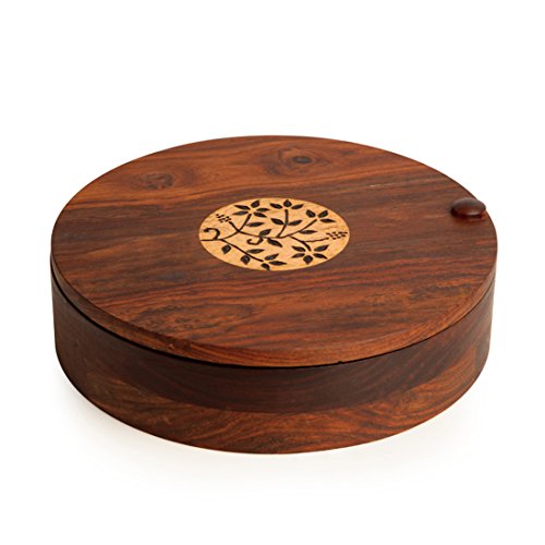 Image 8 of ExclusiveLane Sheesham Wooden Spice Box for Kitchen