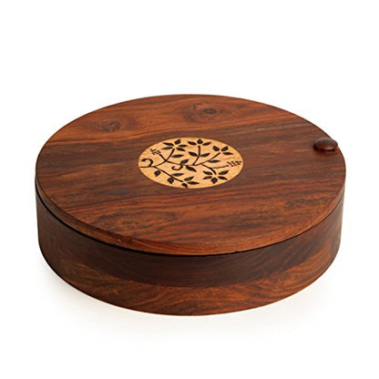 Image 8 of ExclusiveLane Sheesham Wooden Spice Box for Kitchen