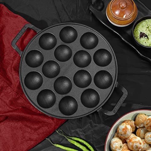 Image 2 of Vinod Legacy Cast Iron Paniyarakkal Pan-15 Cups,25cm