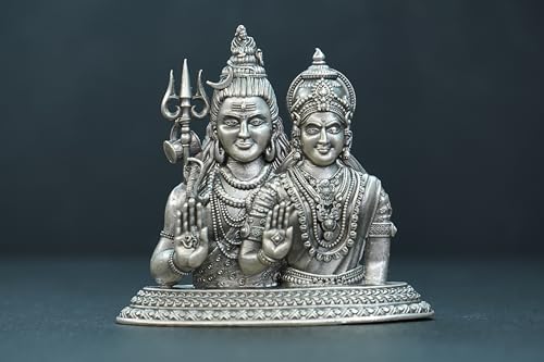 Image 2 of Dista Silvers Antique Shivaparvathi Idol Big 51.96G