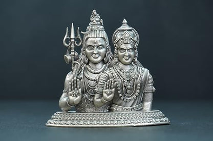 Image 2 of Dista Silvers Antique Shivaparvathi Idol Big 51.96G