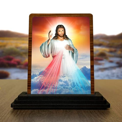 Image 1 of Default Title for the product Panchmukhi Hanuman Wooden Idol - Glossy Finish 5x4in | Murti for Car Dashboard & Home Temple | Perfect Small Statue for Door Entrance & Puja | Enhance Spaces (Jesus 4)
