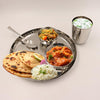 Image 1 of Small for the product Spillbox Stainless Steel Hammered Dinner Thali Set of 5 Pieces (Small)
