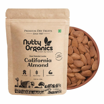 Image 1 of Default Title for the product NUTTY ORGANICS California Almonds 250Gm