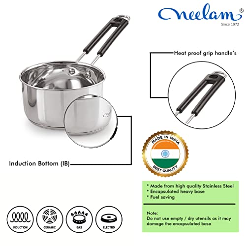 Image 3 of neelam Premium Stainless Steel Induction Bottom Saucepan 700 ml