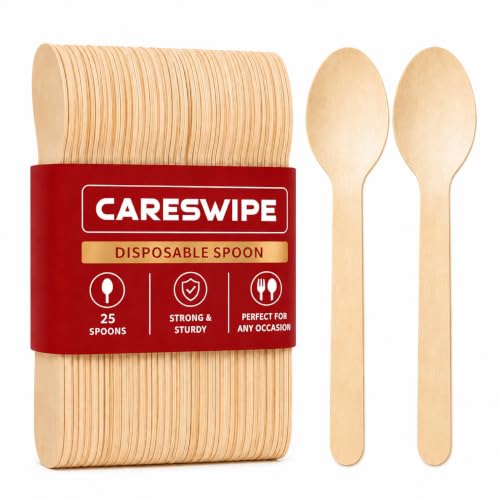 Image 2 of 25 Pcs for the product Careswipe Disposable Wooden Spoons 160 mm 100 Pack