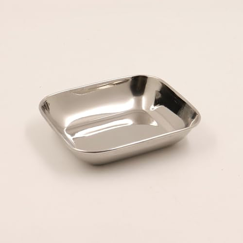 Image 3 of Spillbox Stainless Steel Halwa Plates Rectangle Plate Set 50gm